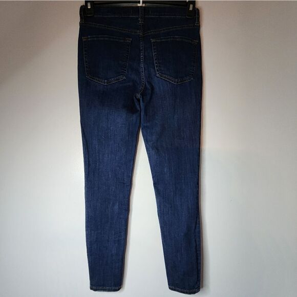 FREE PEOPLE WOMEN'S DISTRESSED HOLEY SKINNY DENIM JEANS BLUE SIZE 29R - Picture 2 of 6